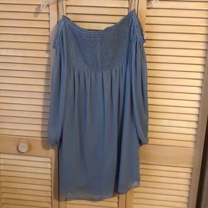 Zara off the shoulder blue dress